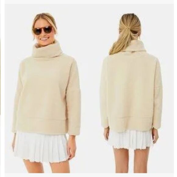 Tuckernuck Rollins Funnel Neck Teddy Fleece Pullover Sweater - Picture 1 of 4
